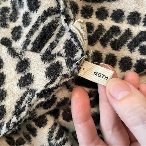 ANTHROPOLOGIE Moth Wool Cotton Blend Long Open Sleeveless Cardigan Sweater XS/S - Picture 6 of 8